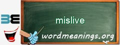 WordMeaning blackboard for mislive